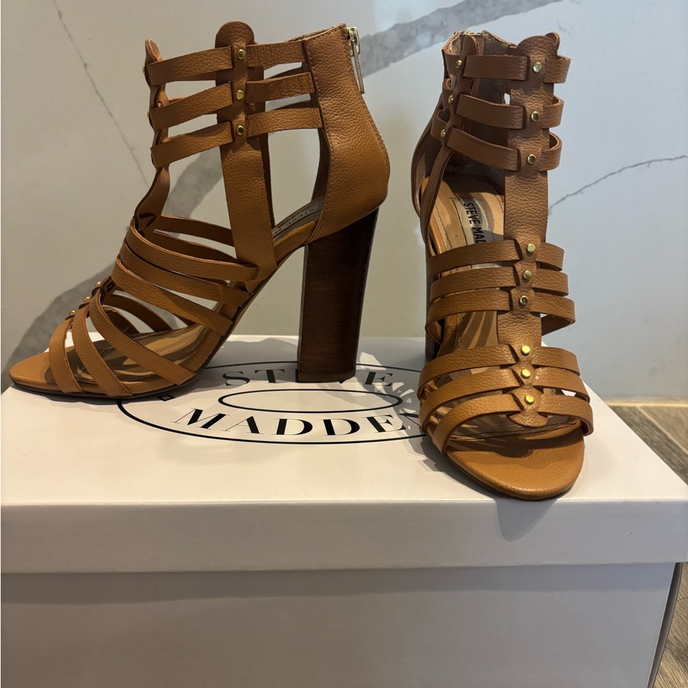 Steve Madden Women's Tan Strappy Heels